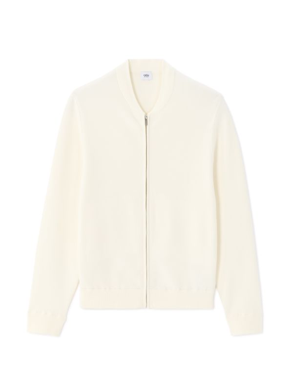 Gilet col bomber zippé - blanc