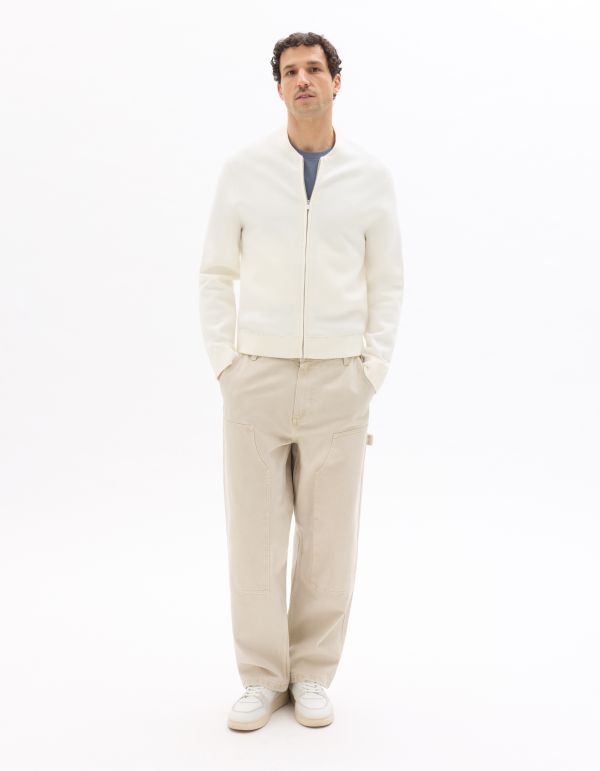 Gilet col bomber zippé - blanc