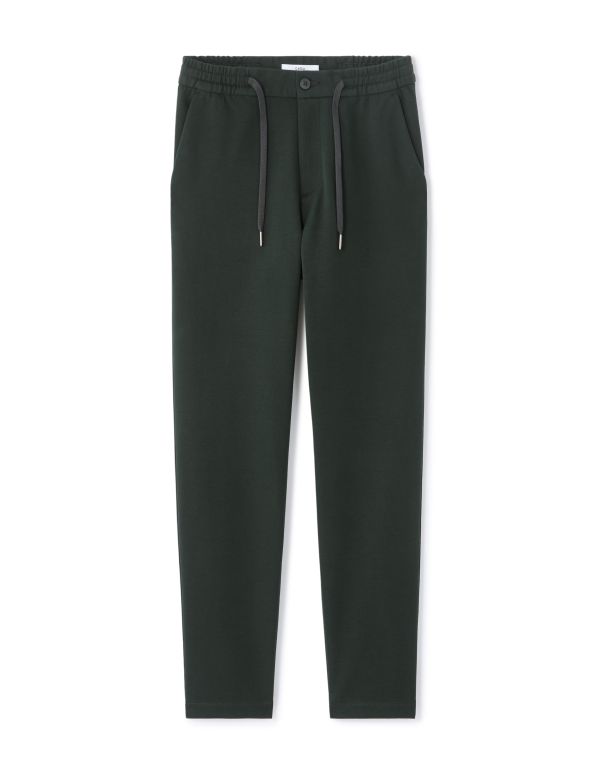 Pantalon chino slim en maille - vert foncé