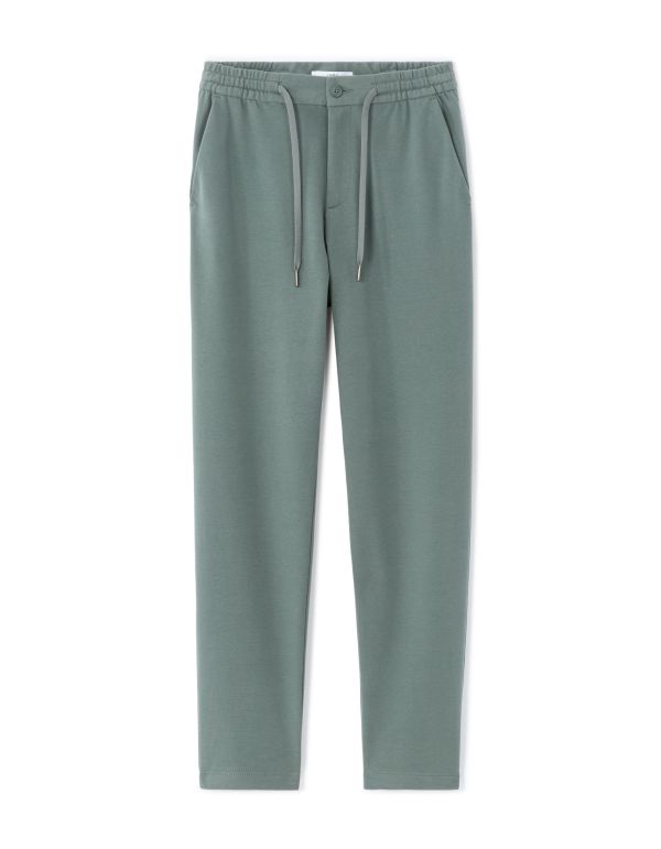 Pantalon chino slim en maille - vert