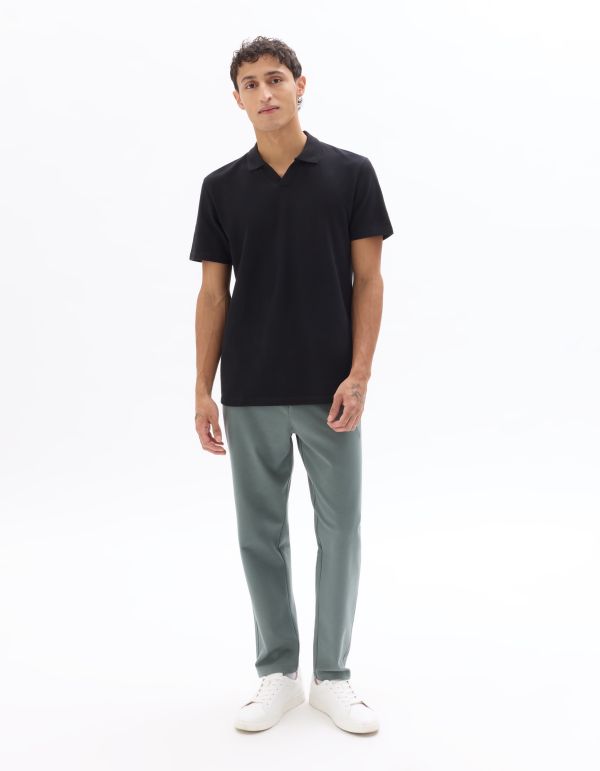 Pantalon chino slim en maille - vert