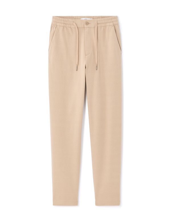 Pantalon chino slim en maille - beige