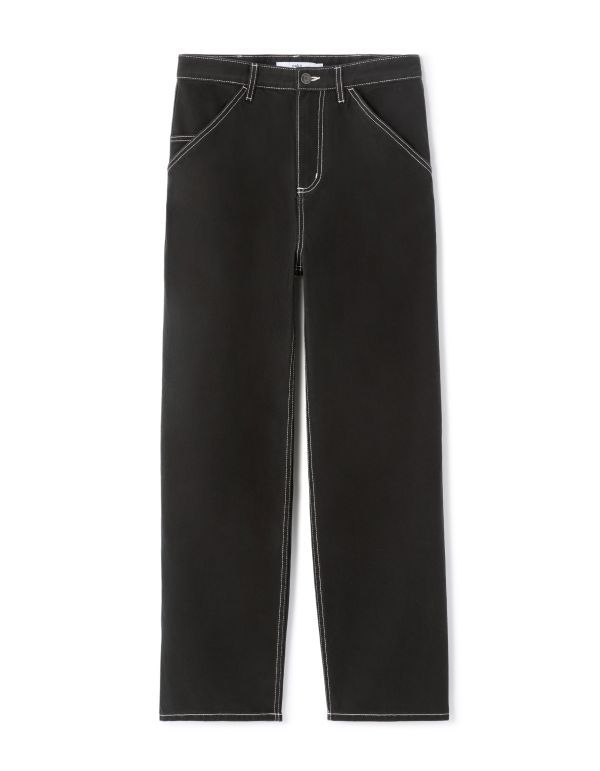 Pantalon carpenter loose 100% coton - noir