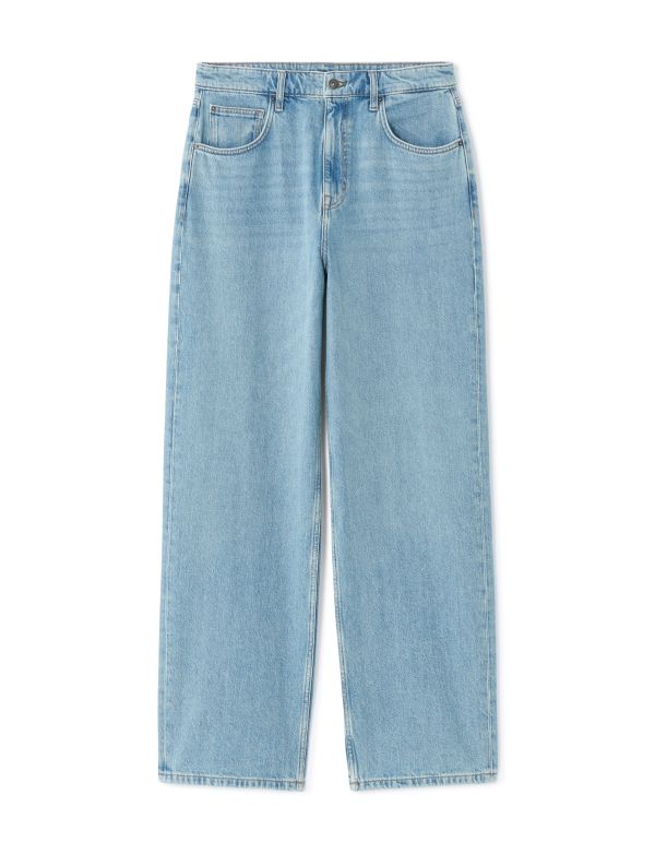 Jean baggy 100% coton - bleu clair