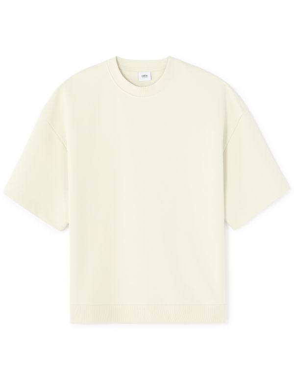 Sweat oversize en interlock manches courtes - vert