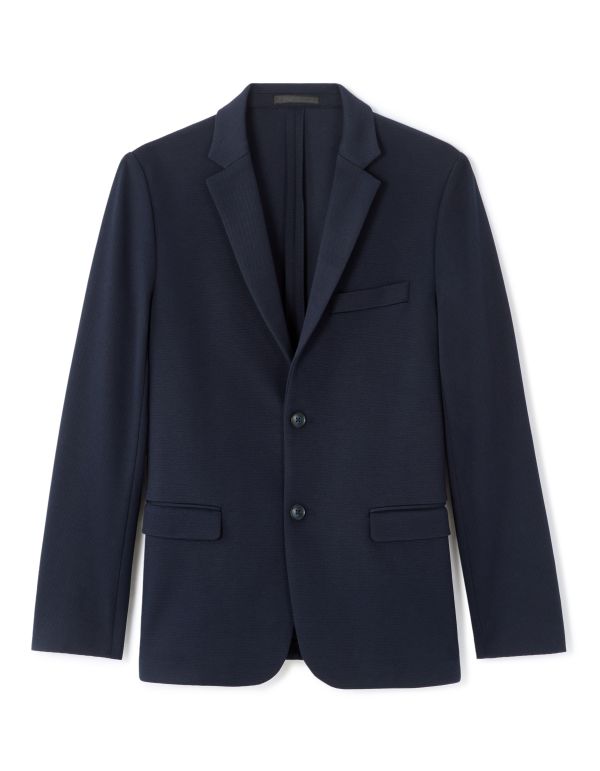 Blazer slim en maille - marine