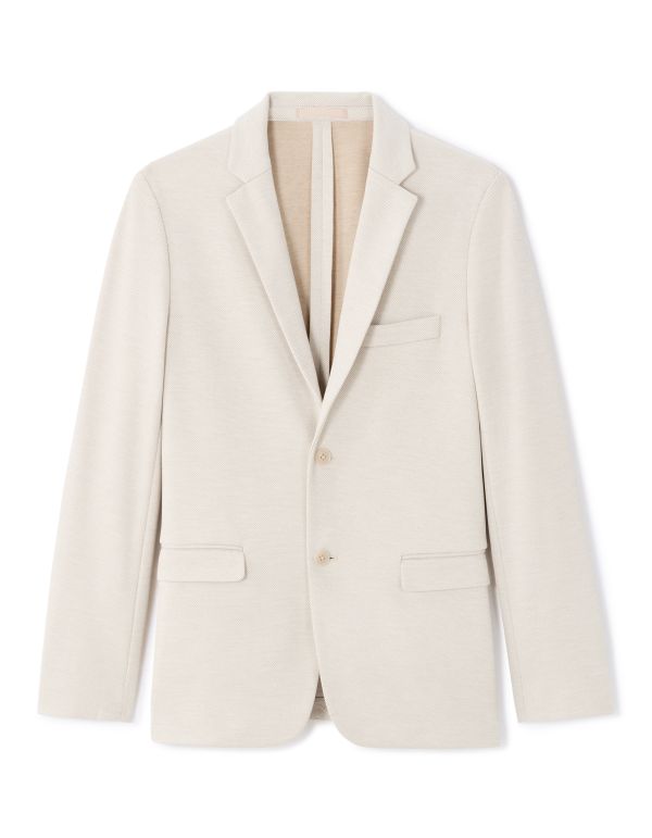 Blazer slim en maille - beige