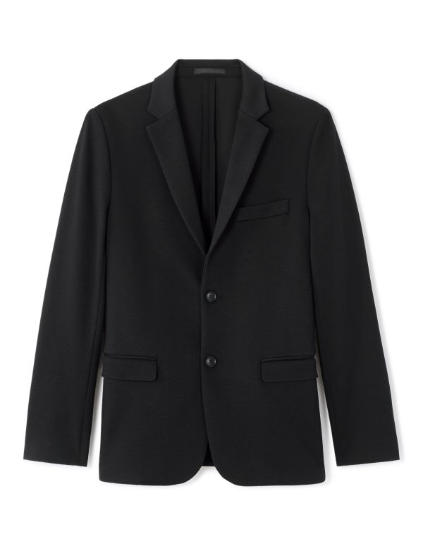 Blazer slim en maille - noir