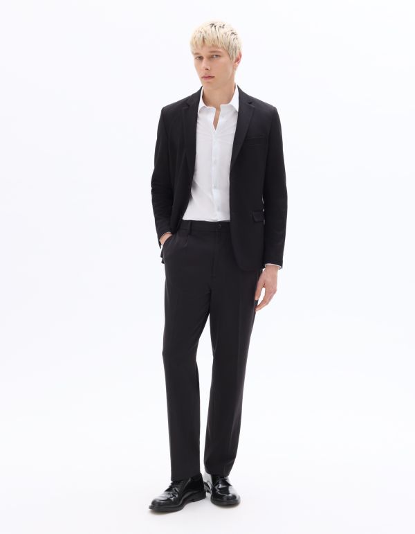 Blazer slim en maille - noir