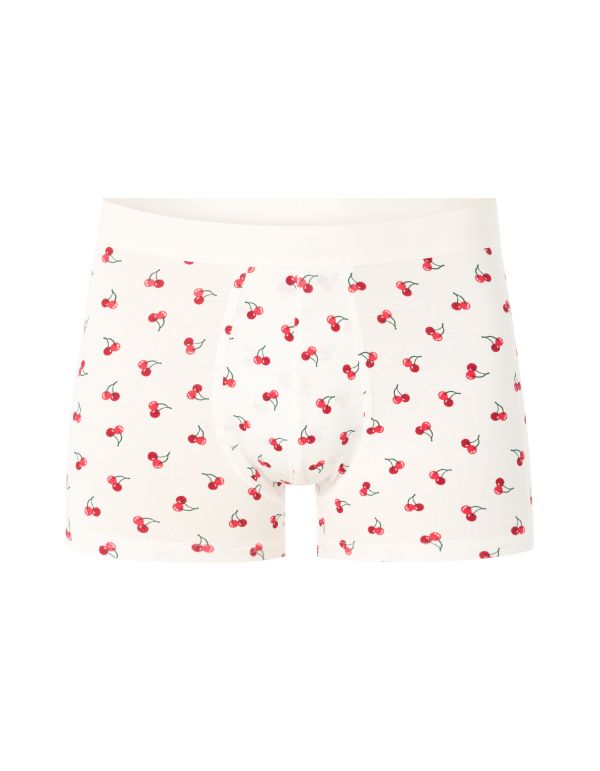 Boxer à motifs cerises - écru