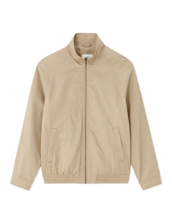 Blouson à col montant zippée - beige