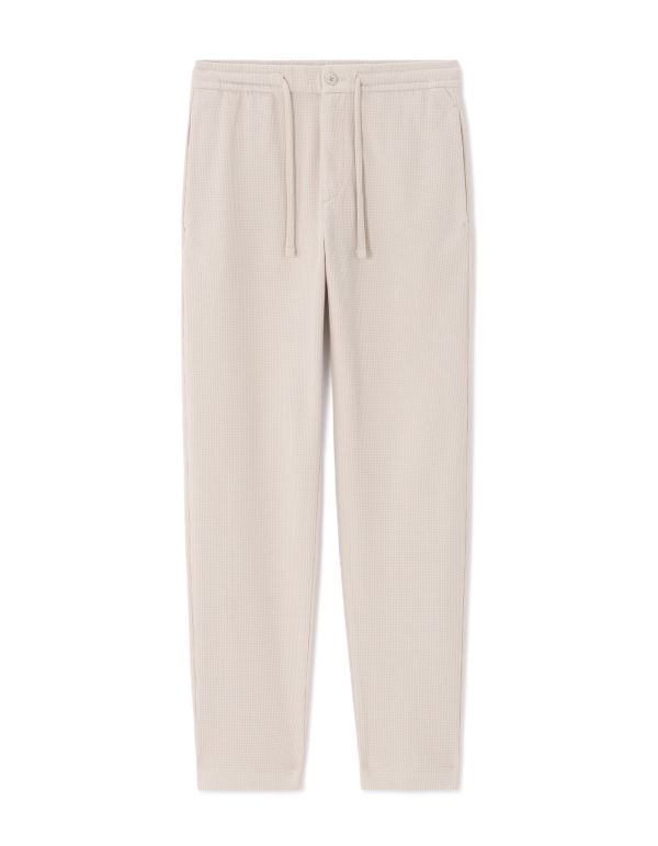 Pantalon 24H slim effet gauffré - beige