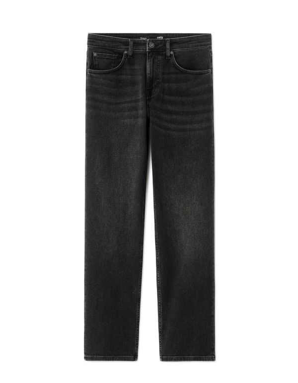 jean straight indéformable - noir