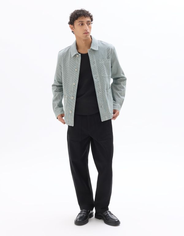 Veste rayée à 3 poches - bleu clair