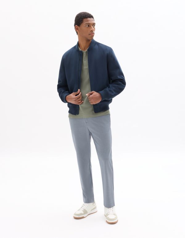 Blouson bomber en faux daim - marine