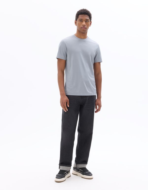 T-shirt boxy sport - gris bleu