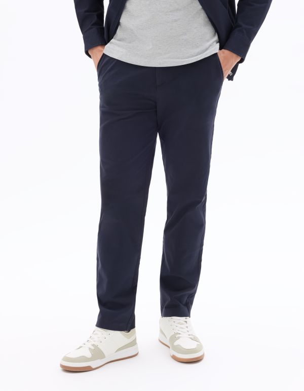Pantalon 24H slim 7/8 unie - marine