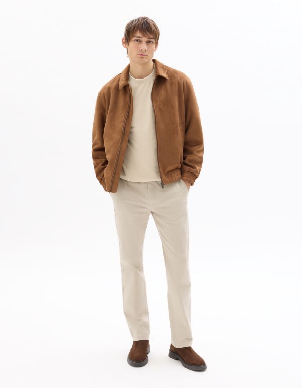 T-shirt regular col rond piqué - beige