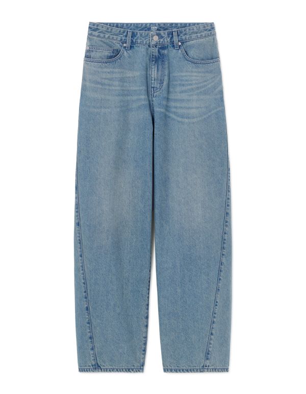Jean barrel 100% coton - bleu clair
