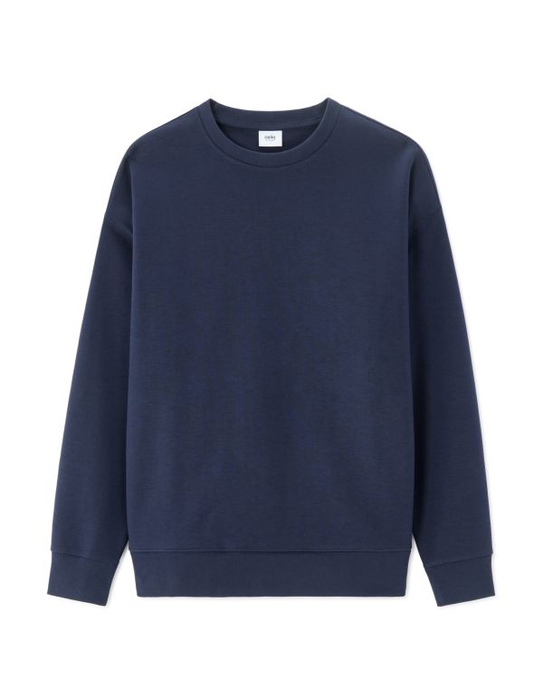 Sweat loose col rond interlock - marine