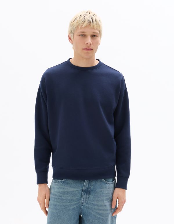 Sweat loose col rond interlock - marine