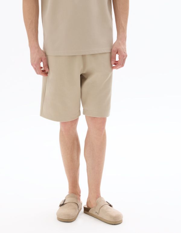 Short loose en interlock - beige clair
