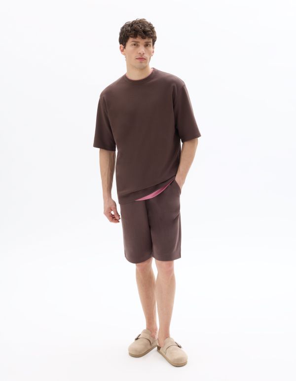 Short loose en interlock - marron glacé