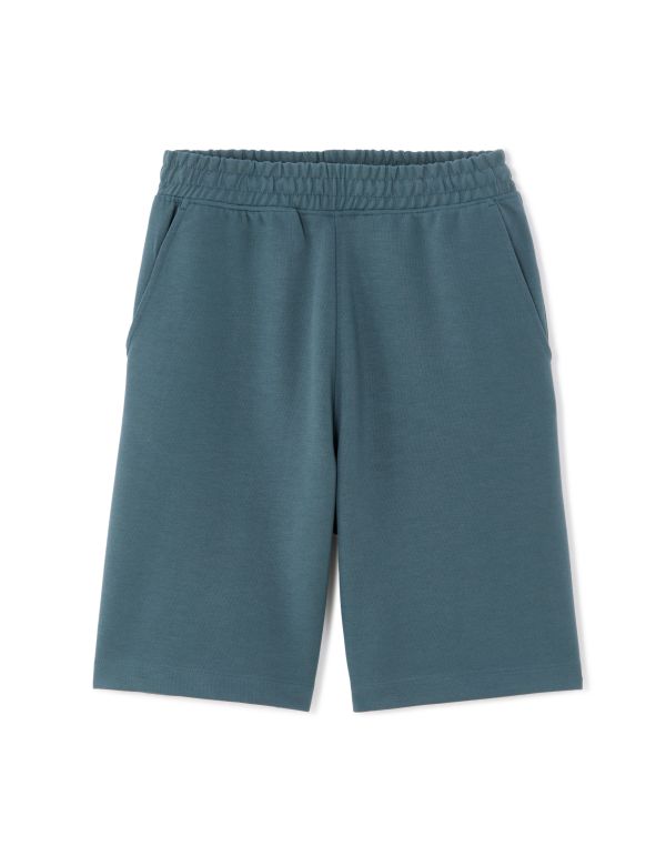 Short loose interlock - bleu foncé