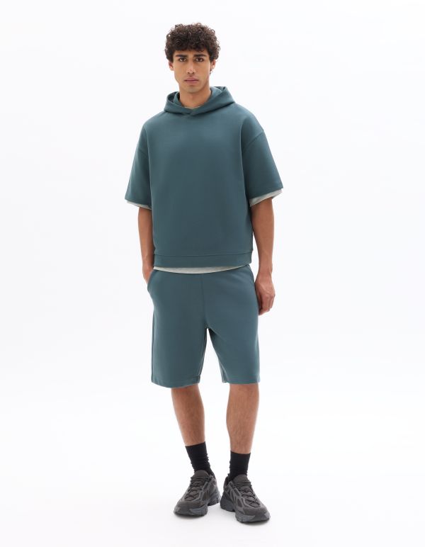 Short loose interlock - bleu foncé
