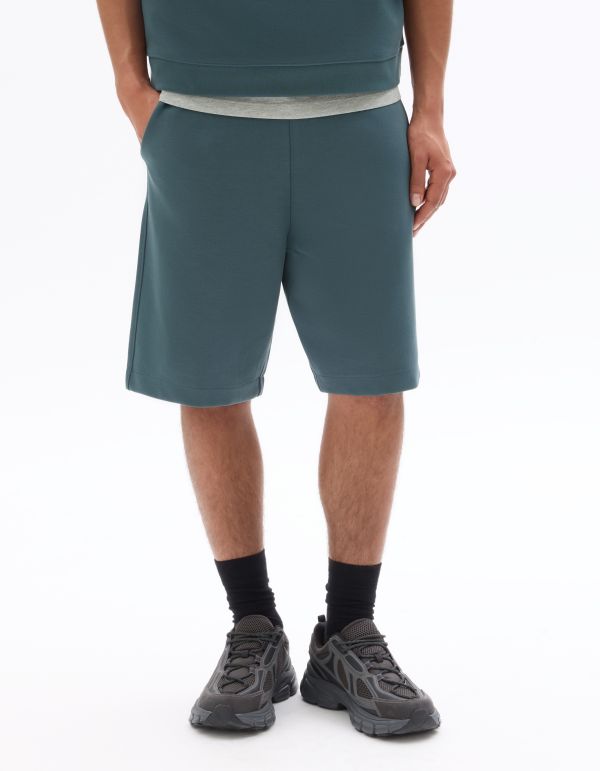 Short loose interlock - bleu foncé