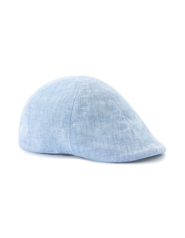 Béret golfeur 100% lin - bleu clair