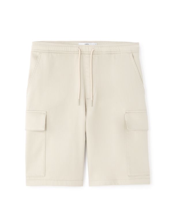 Bermuda cargo en coton stretch - beige