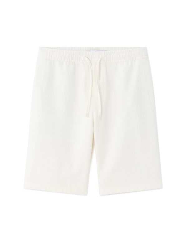 Bermuda texturé 100% coton - blanc