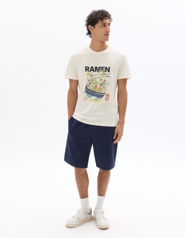 Bermuda texturé 100% coton - marine