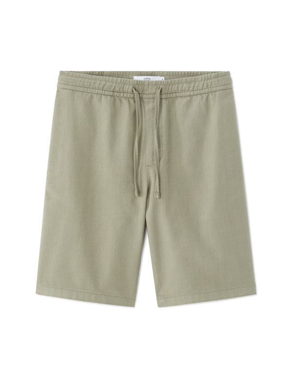 Bermuda texturé 100% coton - kaki