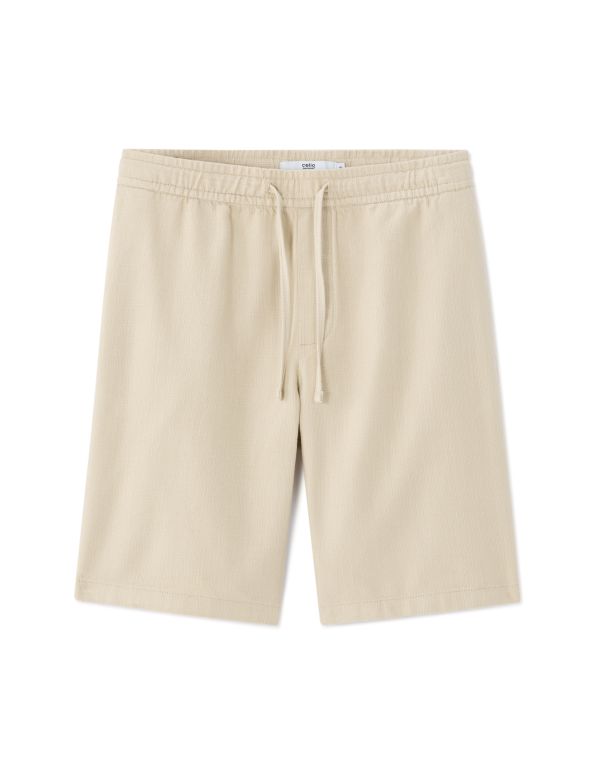 Bermuda texturé 100% coton - beige