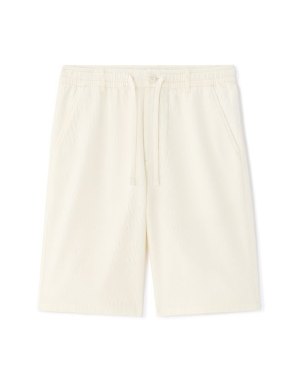 Bermuda regular en nid d'abeille 100% coton - écru