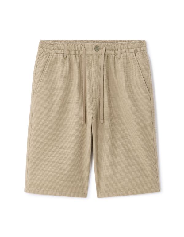 Bermuda regular en nid d'abeille 100% coton - beige