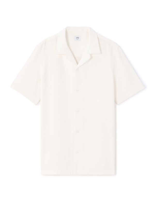 Chemisette regular texturée 100% coton - blanc