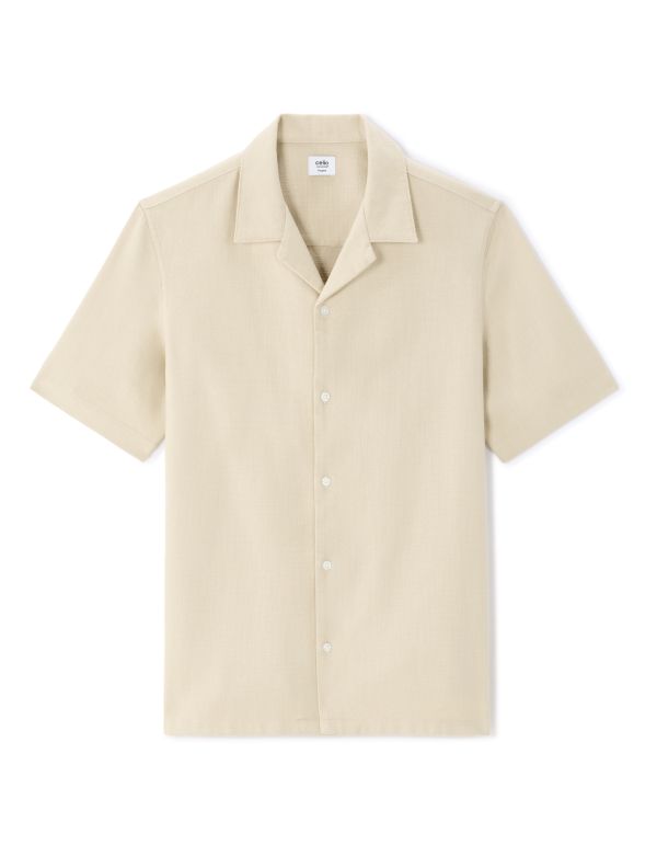 Chemisette regular texturée 100% coton - beige