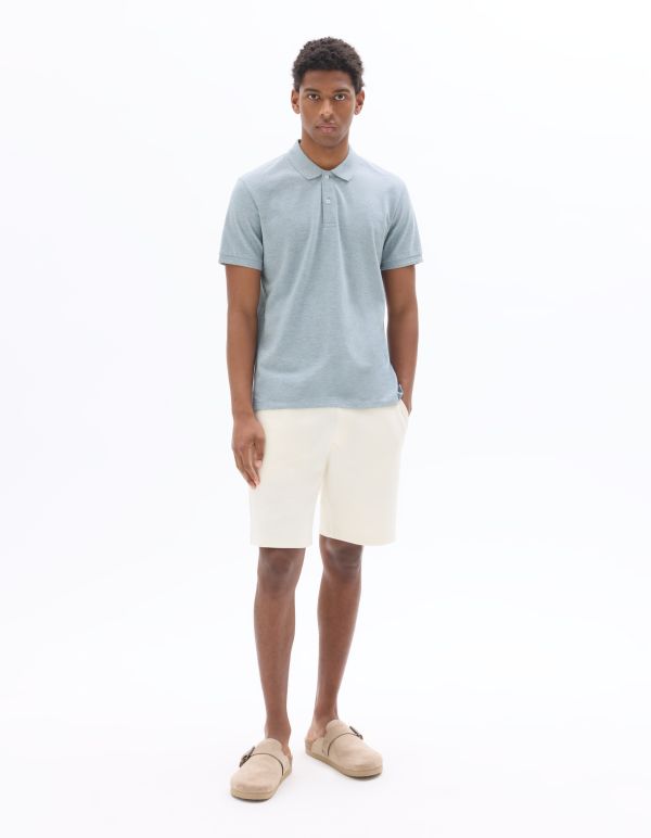 Polo regular coton piqué texturé - gris