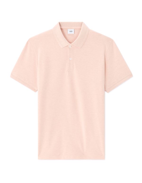 Polo regular coton piqué texturé - rose