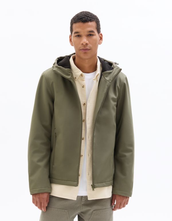 Veste à capuche déperlant et résistante - kaki