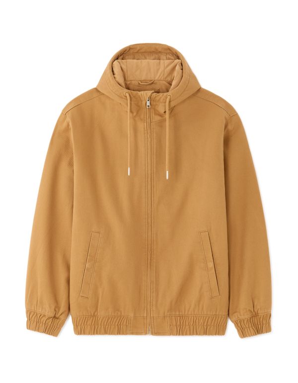 Veste à capuche loose 100% coton - marron