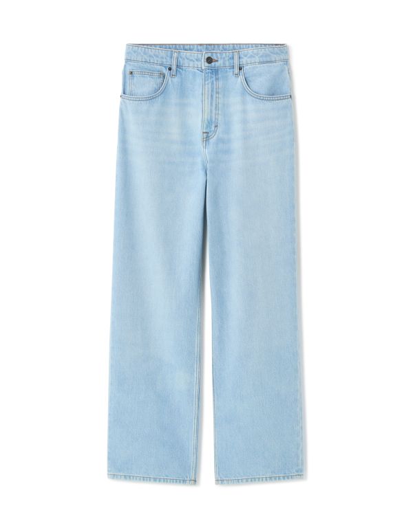 Jean baggy 100% coton - bleu bleached