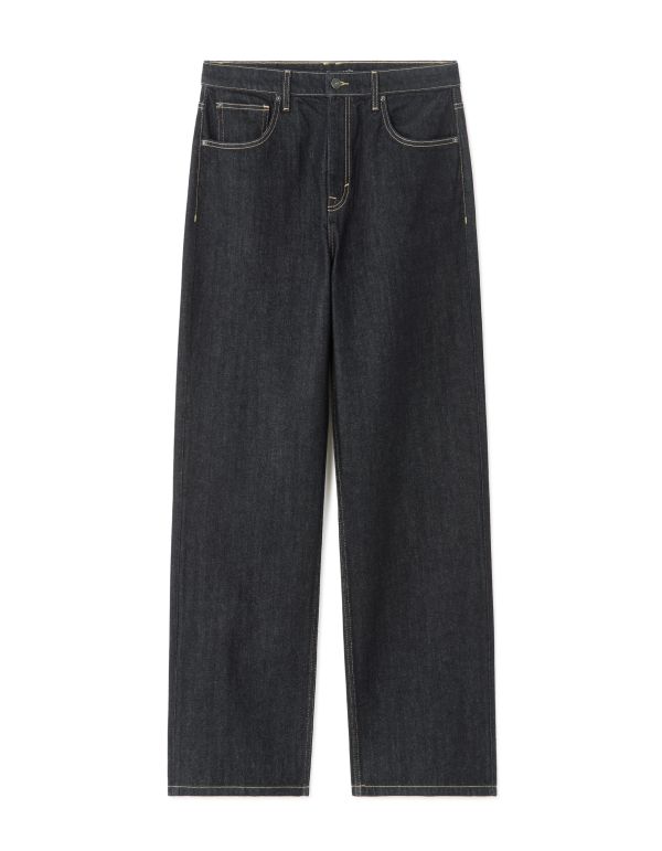 Jean baggy 100% coton - bleu brut