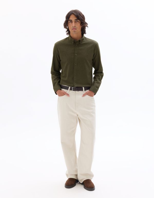 Chemise regular en flanelle 100% coton - anthracite