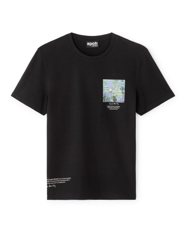 Monet - T-shirt noir Les Nymphéas