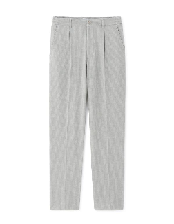Pantalon 24H loose rayé stretch - gris