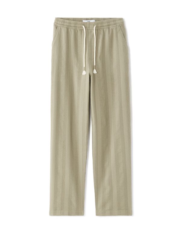 Pantalon relax en jacquard - kaki
